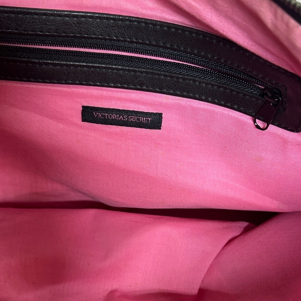 Harley-Davidson-Victoria Secret Black Leather Duffel/Tote Bag - Picture 12 of 16